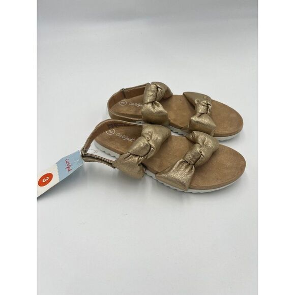 Brand New Cat & Jack Girl's Elena Metallic Footbed Sandals Size 3‎ - Picture 5 of 9